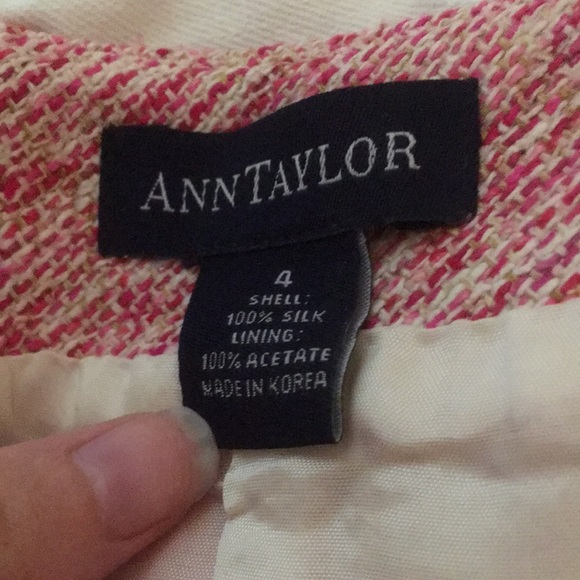 Ann Taylor Silk Pink Tweed Skirt - Picture 2 of 5